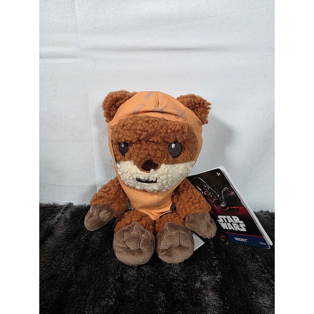 Star Wars Wicket Ewok Plush Mattel GXB23 Brown Orange Hood Stuffed Toy NWT